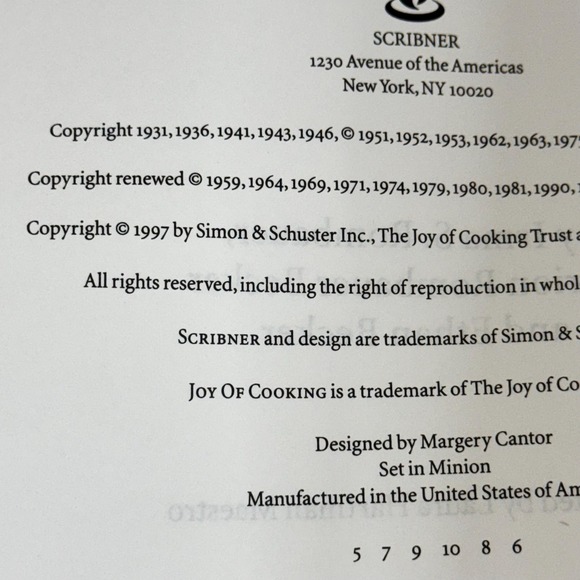 Vintage 1997 Joy of Cooking Cookbook: White Kitchen Decor - Picture 4 of 9